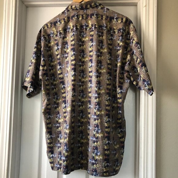 Tori Richard Cotton Lightweight Palm Tree Button Front Shirt sz L - Picture 3 of 4